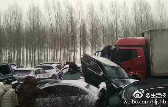 车主指南：哈尔滨至大庆高速超40辆车连环相撞