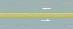 双黄线中间有斜线图解，黄色斜线填充表示什么