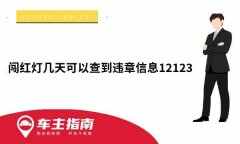 闯红灯几天可以查到违章信息12123